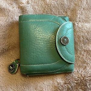 Cole Haan teal leather wallet